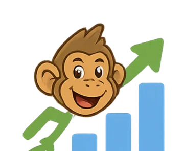 Eli beside a rising bar chart