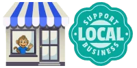 A local shop with a Support Local Business badge